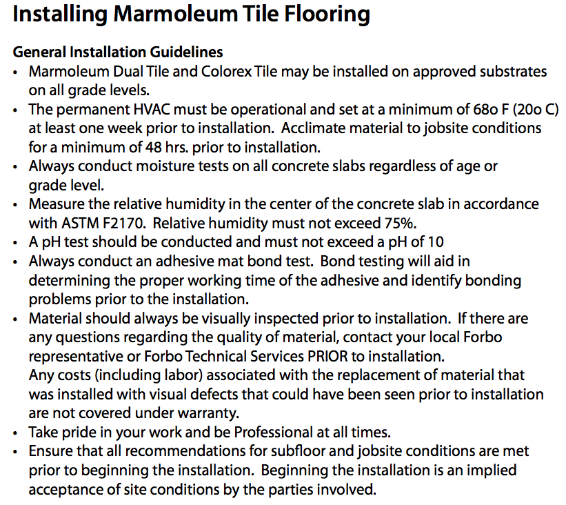 Bathroom Tile Flooring Marmoleum General Guidelines a